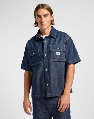 Short Sleeve Workwear Shirt in Rinse Wash