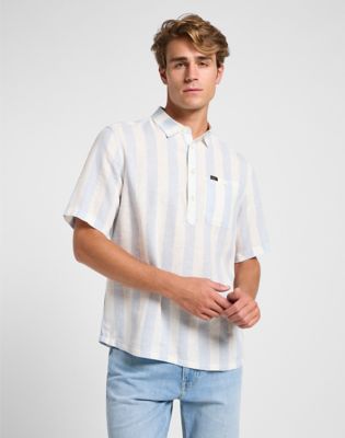 Popover Shirt Short Sleeve in Shy Blue main view
