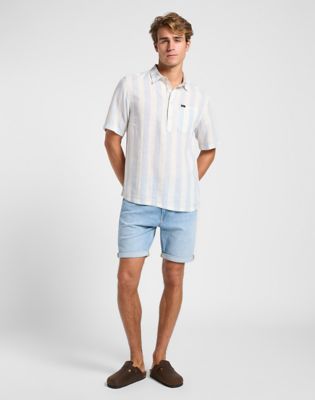 Popover Shirt Short Sleeve in Shy Blue alternative view 2