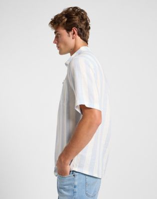 Popover Shirt Short Sleeve in Shy Blue alternative view 3