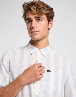 Popover Shirt Short Sleeve in Shy Blue alternative view 4