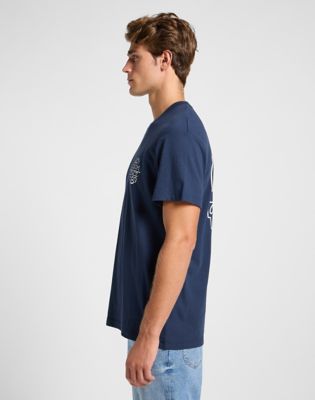 Short Sleeve Relaxed Tee in Mood Indigo alternative view 3