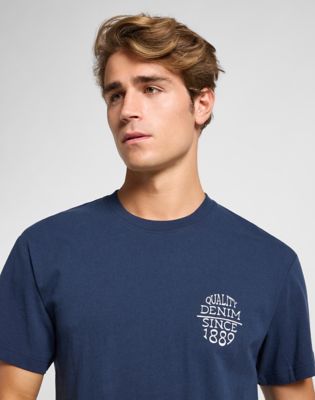 Short Sleeve Relaxed Tee in Mood Indigo alternative view 4