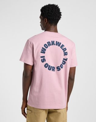 Workwear Relaxed Graphic Tee in Soft Mauve