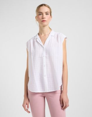 Cap Sleeve Shirt in Bright White