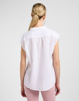 Cap Sleeve Shirt in Bright White alternative view