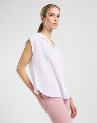 Cap Sleeve Shirt in Bright White alternative view 3
