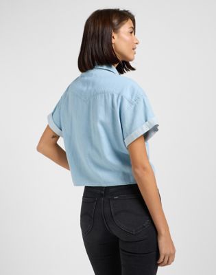 Crop Tied Western Shirt in Light Mood alternative view