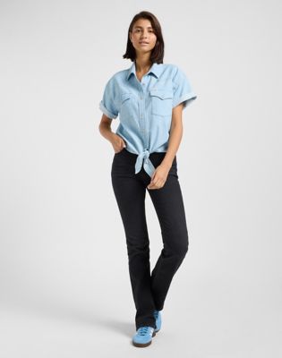 Crop Tied Western Shirt in Light Mood alternative view 2