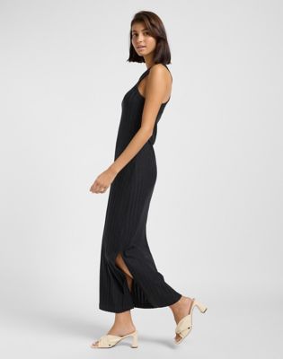Rib Tank Dress in Black alternative view