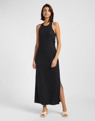 Rib Tank Dress in Black alternative view 2