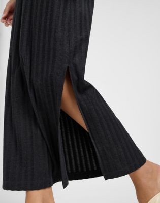 Rib Tank Dress in Black alternative view 4