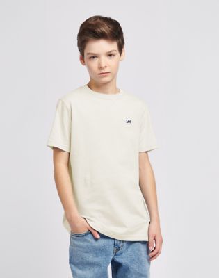 Badge Tee in White Aspergus main view