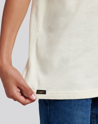 Badge Tee in White Aspergus alternative view 5