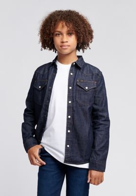 Western Shirt in Dark Wash main view