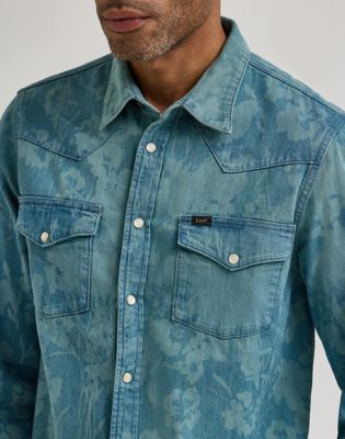 Men's Lee® x Paul Smith Western Shirt in Light Green alternative view 5