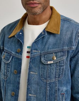 Men's Lee® x Paul Smith Selvedge Storm Rider Jacket in Mid Wash alternative view 5