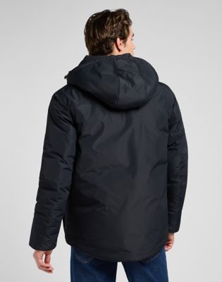Regular Hooded Short Puffer Jacket in Black