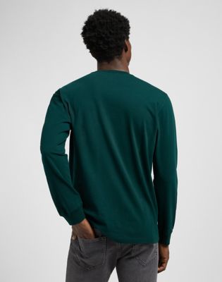 Lee Regular Long Sleeve Patch Logo Tee Jade Forest, Lee