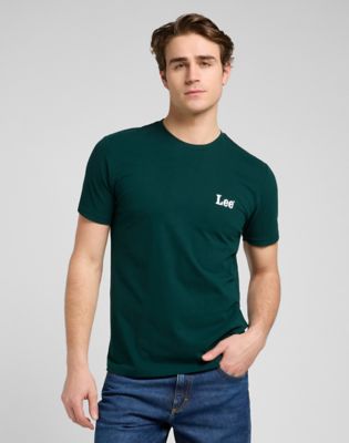 Regular Short Sleeve Small Logo Tee in Jade Forest