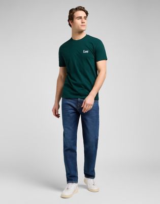 Regular Short Sleeve Small Logo Tee in Jade Forest