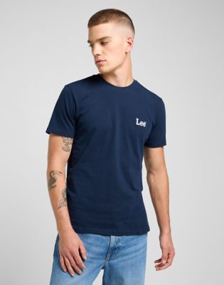 Regular Short Sleeve Small Logo Tee in Rivet Navy