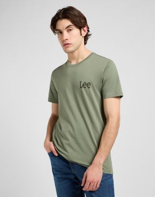 Regular Medium Wobbly Lee Tee in Olive Stone