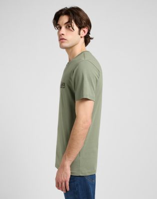 Regular Medium Wobbly Lee Tee in Olive Stone
