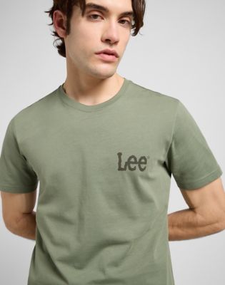 Regular Medium Wobbly Lee Tee in Olive Stone