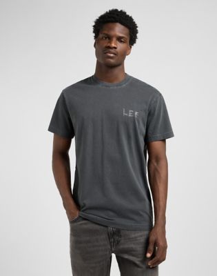 Relaxed Graphic Tee in Washed Black