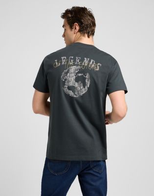 Relaxed Graphic Tee in Washed Black
