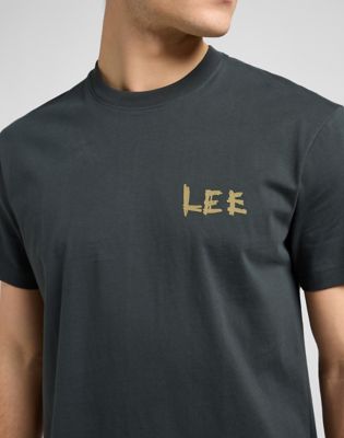 Relaxed Graphic Tee in Washed Black