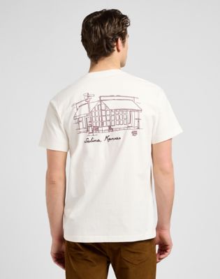 Relaxed Graphic Tee in Ecru