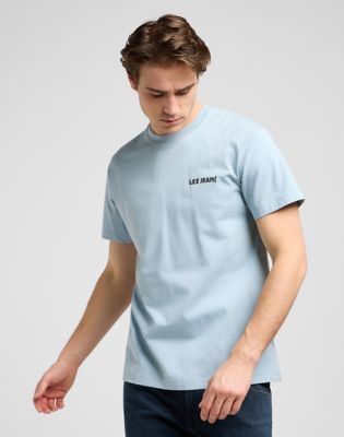 Lee Relaxed Short Sleeve Graphic Tee Jet Stream Blue, Lee