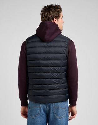 Lee Regular Stand Collar Puffer Vest Black, Lee