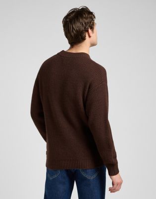 Lee Relaxed Chunky Crew Neck Sweater Arabica, Lee
