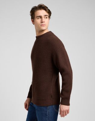 Relaxed Chunky Crew Neck Sweater in Arabica