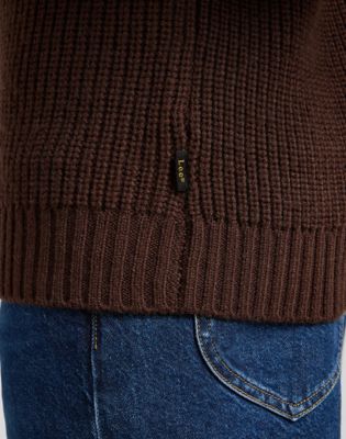 Relaxed Chunky Crew Neck Sweater in Arabica