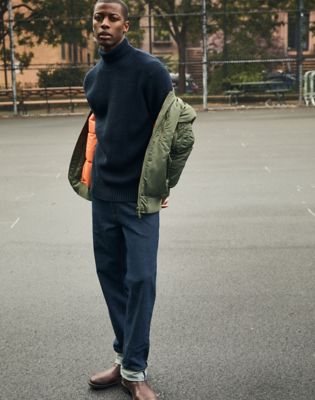 Lee Relaxed Heavy Turtle Neck Rivet Navy, Lee