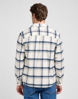 Lee Relaxed Mercantile Shirt Vintage Ecru Jaspe Plaid, Lee