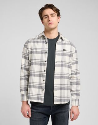 Relaxed Mercantile Shirt in Painter Gray Jaspe Plaid