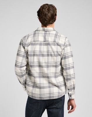 Lee Relaxed Mercantile Shirt Painter Gray Jaspe Plaid, Lee