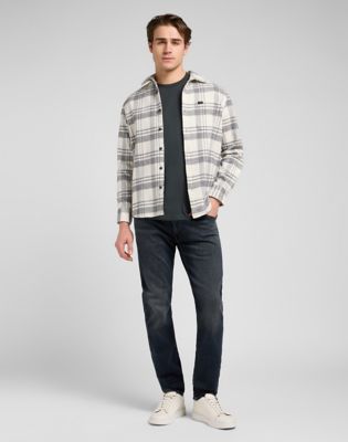 Relaxed Mercantile Shirt in Painter Gray Jaspe Plaid