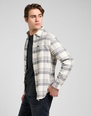 Relaxed Mercantile Shirt in Painter Gray Jaspe Plaid