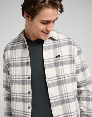 Relaxed Mercantile Shirt in Painter Gray Jaspe Plaid