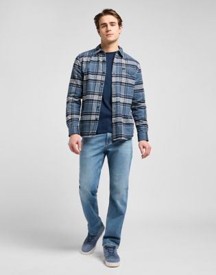 Lee Relaxed Mercantile Shirt Vintage Blue Plaid, Lee