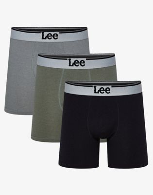3 Pack Medium Trunks in Black Dk Green Grey