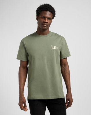 Relaxed Elevated Essential Logo Tee in Olive Stone