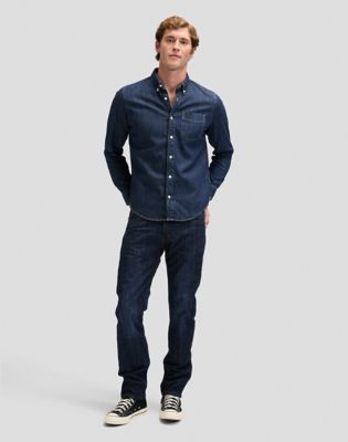 Regular Lightweight Button Down Shirt in Rinse