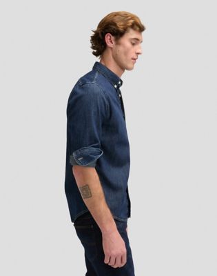 Regular Lightweight Button Down Shirt in Rinse